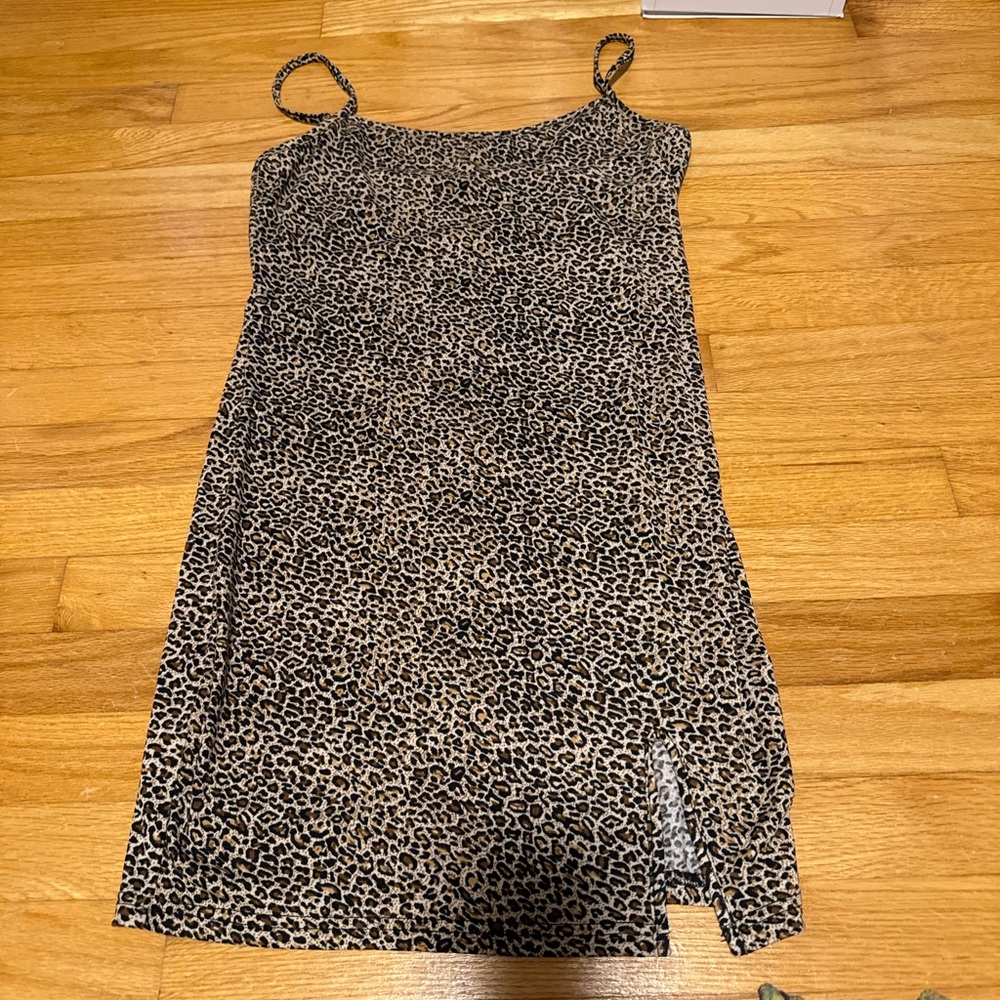 Leopard Print Spaghetti Strap Dress